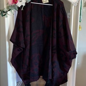 Cleobella Bordeaux Black Sevigny Shawl